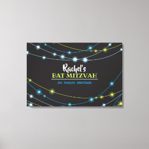 Toile CHAÎNE DE STARS Barre Bat mitzvah Carte d'accès