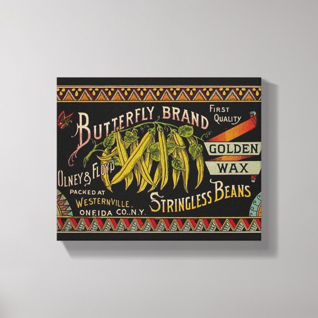 Toile Chaîne Étiquette de haricot Vegetable Pays (Recto)