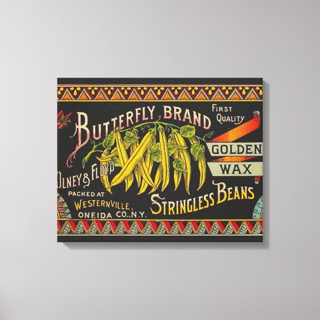 Toile Chaîne Étiquette de haricot Vegetable Pays (Recto)