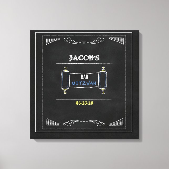 Toile CHALKBOARD Bat Bar Mitzvah Connexion (Recto)