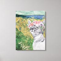 Champ de blé de Van Gogh et chat fantaisie