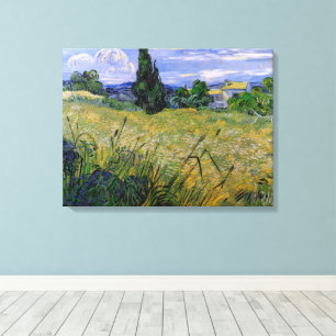 Toile Champ de blé vert avec cyprès par Vincent van Gogh