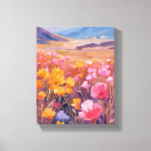 Toile Champ de fleurs sauvages Peinture de paysage flo