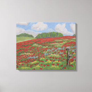 Toile Champ de pavot d'art mural