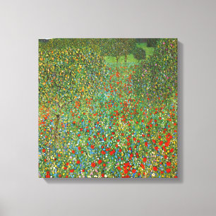 Toile Champ de pavot de Gustav Klimt