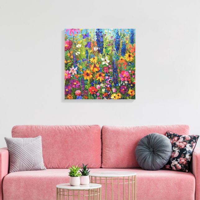 Toile Champ fleur sauvage Peinture acrylique (Insitu(Salon))