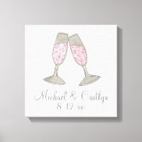 Champagne rose personnalisé Mariage Mur cadeau Art