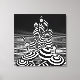 Toile Champignons magiques noirs et blancs 1 m².