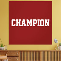 CHAMPION Athlétique Texte Blanc Sur Rouge Vintage 