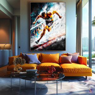 Toile Champion de Sprint - Art Sportif Dynamique Athléti