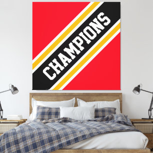 Toile CHAMPIONS Athlétisme Gras Bright Red Black Stripes