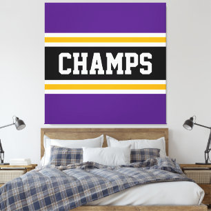 Toile CHAMPS Amusant Athlétique Violet Orange Noir Rayur