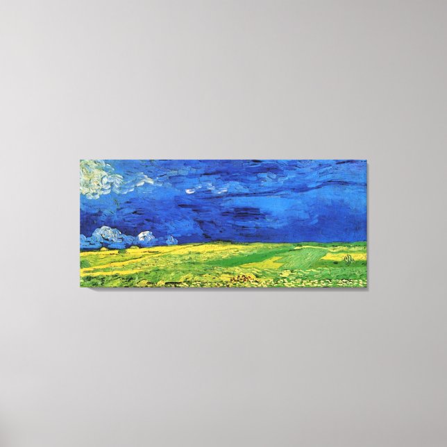 Toile Champs de blé sous ciel nuageux Van Gogh (Recto)