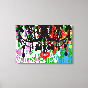 Toile Chandelier In Love ~ 24X16 Canvas .75" Épais