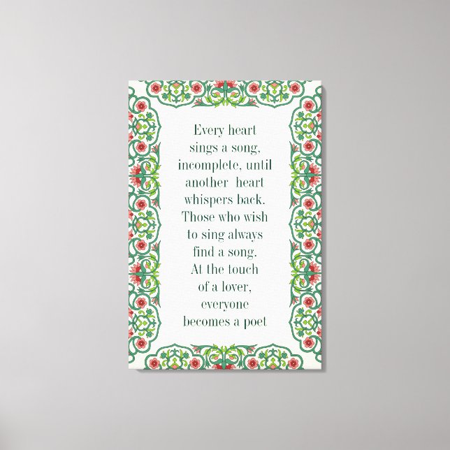 Toile Chaque coeur chante une chanson incomplète citatio (Recto)