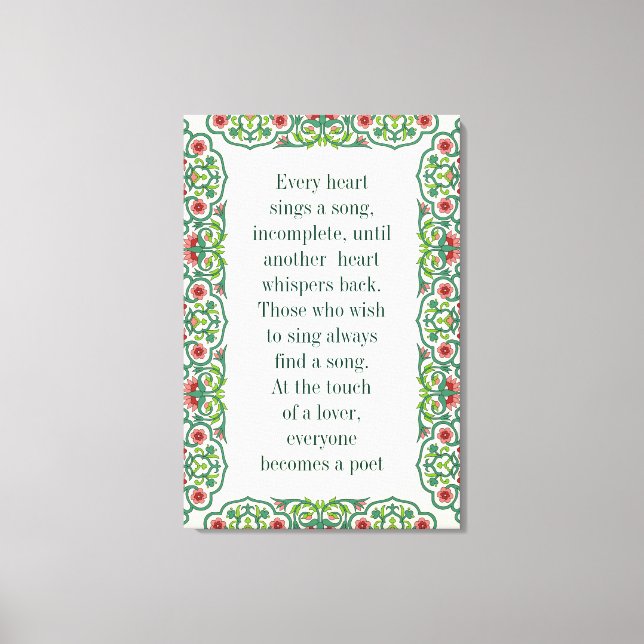 Toile Chaque coeur chante une chanson incomplète citatio (Recto)