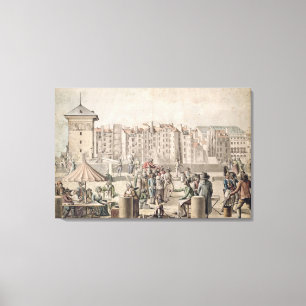Toile Charlatans et auditeurs d'un concert-promenade sur
