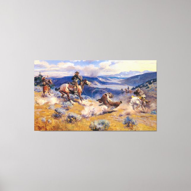 Toile Charles M. Russell's Loops and Swift Horses (1916) (Recto)