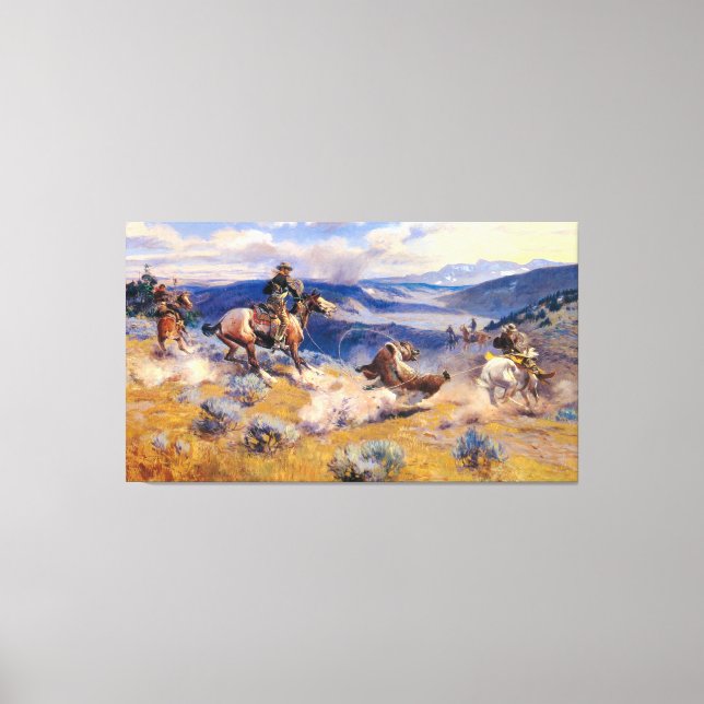 Toile Charles M. Russell's Loops and Swift Horses (1916) (Recto)