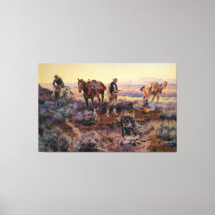 Toile Charles M. Russell's Paying the Fiddler (1919)