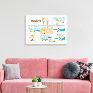 Toile Charlie Brown & Glace Sally À La Plage