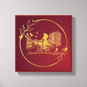 Toile Charme des ponts arqués d'Amsterdam en or