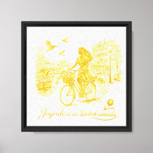 Toile Charme des ponts arqués d'Amsterdam en or