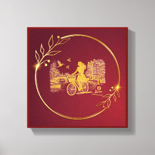 Toile Charme des ponts arqués d'Amsterdam en or