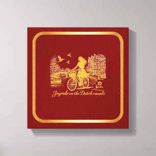 Toile Charme des ponts arqués d'Amsterdam en or