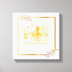 Toile Charme des ponts arqués d'Amsterdam en or