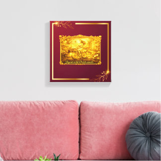 Toile Charme des ponts arqués d'Amsterdam en or