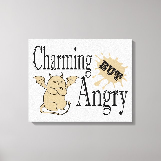Toile Charming mais en colère petit chat diable drôle ci (Recto)