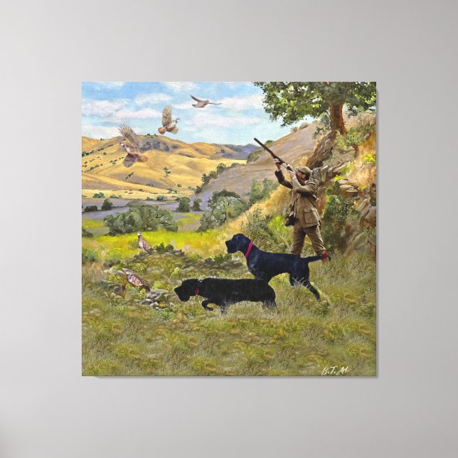 Toile Chasse à la perdrix de Chukar (Recto)
