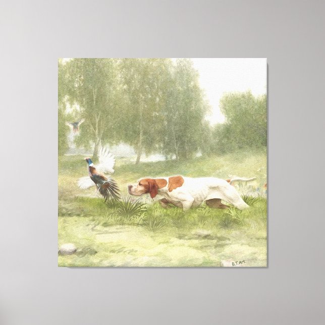 Toile Chasse au faisan avec pointeur (Recto)