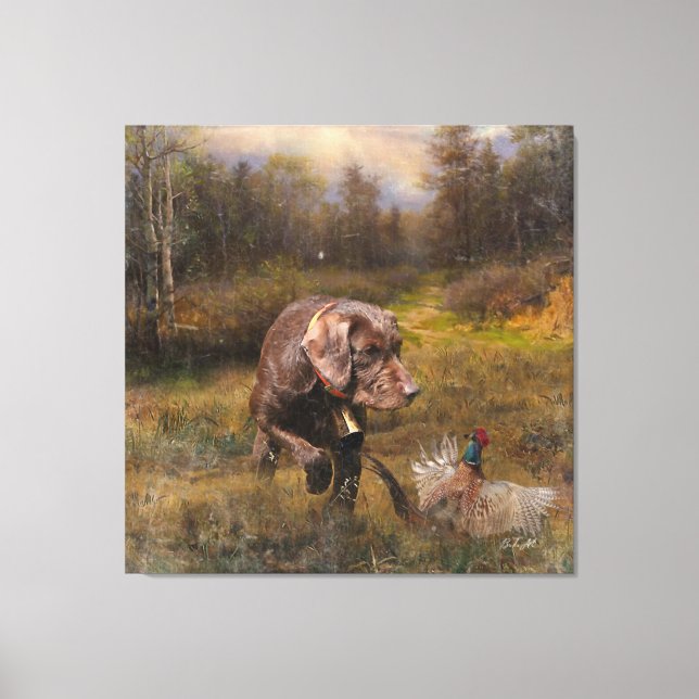 Toile Chasse au faisan avec un Poudelpointers (Recto)