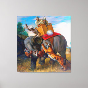Toile Chasse au tigre Briton Rivière 1920  