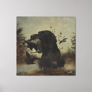 Toile Chasse en laine avec pointeur À poils durs alleman