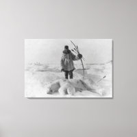 Chasseur d'esquimau avec ours polaire photo