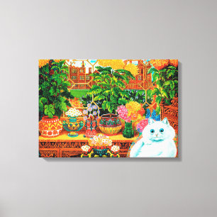 Toile Chat aux Fleurs, Louis Wain