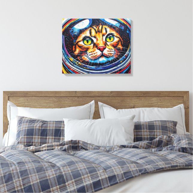 TOILE CHAT BENGALI DANS L'ESPACE-27 (Insitu(Chambre))