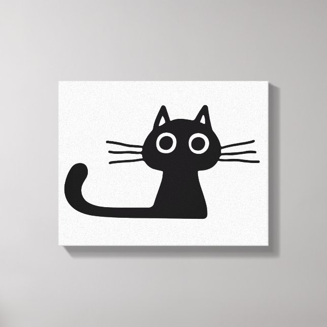 Toile Chat chaton noir et blanc Quirty Art animal noir (Recto)