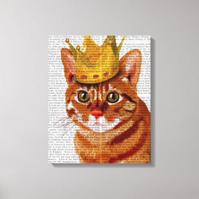 Toile Chat de gingembre avec Portrait de Couronne (Recto)