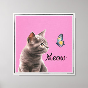 Toile Chat de Meow Rose Grey