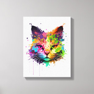 Toile Chat d'encre de néon mignon