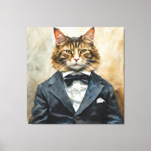 Toile Chat en costume