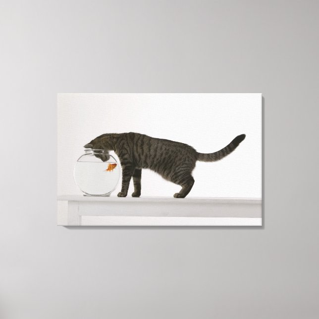 Toile Chat et poisson rouge (Recto)