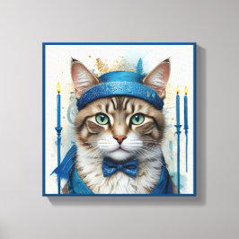 Toile Chat Festif dans hanoukka joueuse déguisement