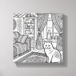 Toile Chat gras et facile #15