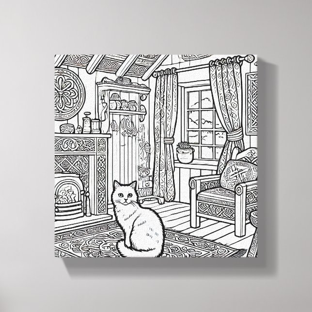 Toile Chat gras et facile #18 (Recto)