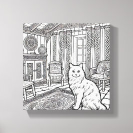 Toile Chat gras et facile #4